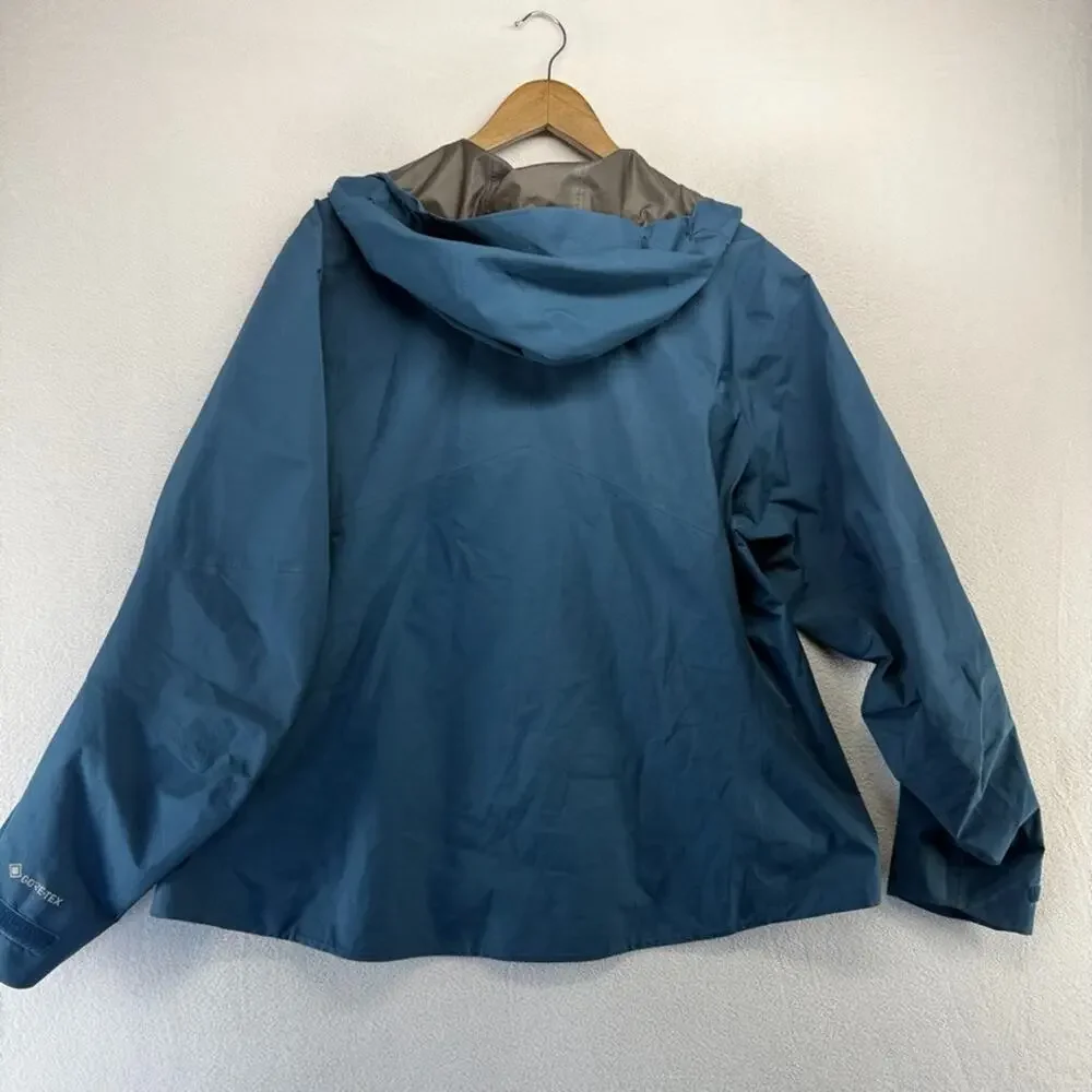 REI Rain jacket Women's 2XL Blue Full Zip Goretex Hooded Hood Waterproof Outdoor - Picture 8 of 13